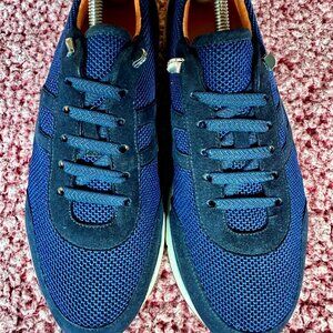 Hermès Starter Sneakers – Navy Blue, Yellow & Orange Leather Mesh Trainers S 40